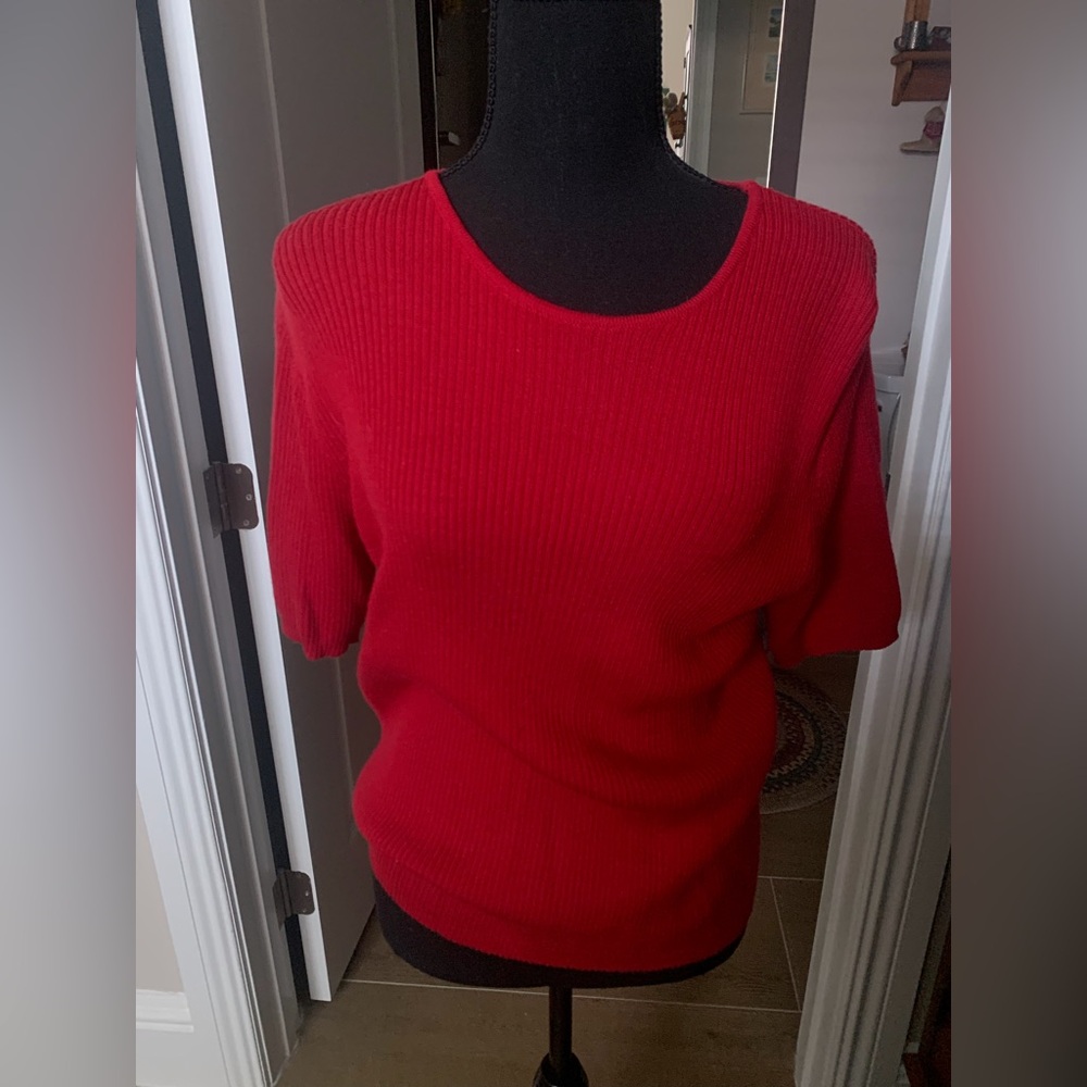 Talbots Vibrant Red Italian Wool Cardigan Sweater Set - Picture 4 of 8